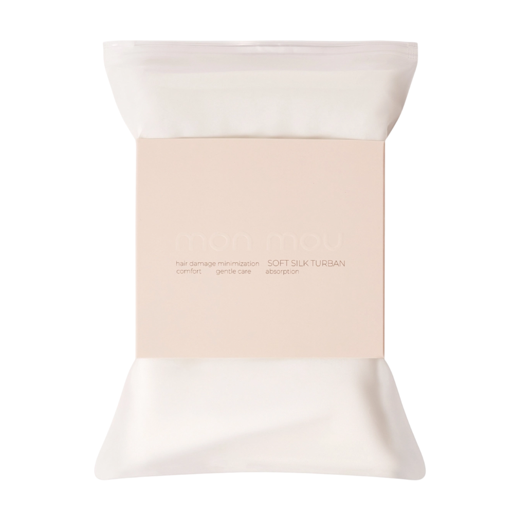 MON MOU Soft Silk Turban White - Двосторонній рушник-тюрбан для делікатного сушіння волосся (білий) - фото №1 MON MOU Soft Silk Turban White - Двосторонній рушник-тюрбан для делікатного сушіння волосся (білий) - фото №1